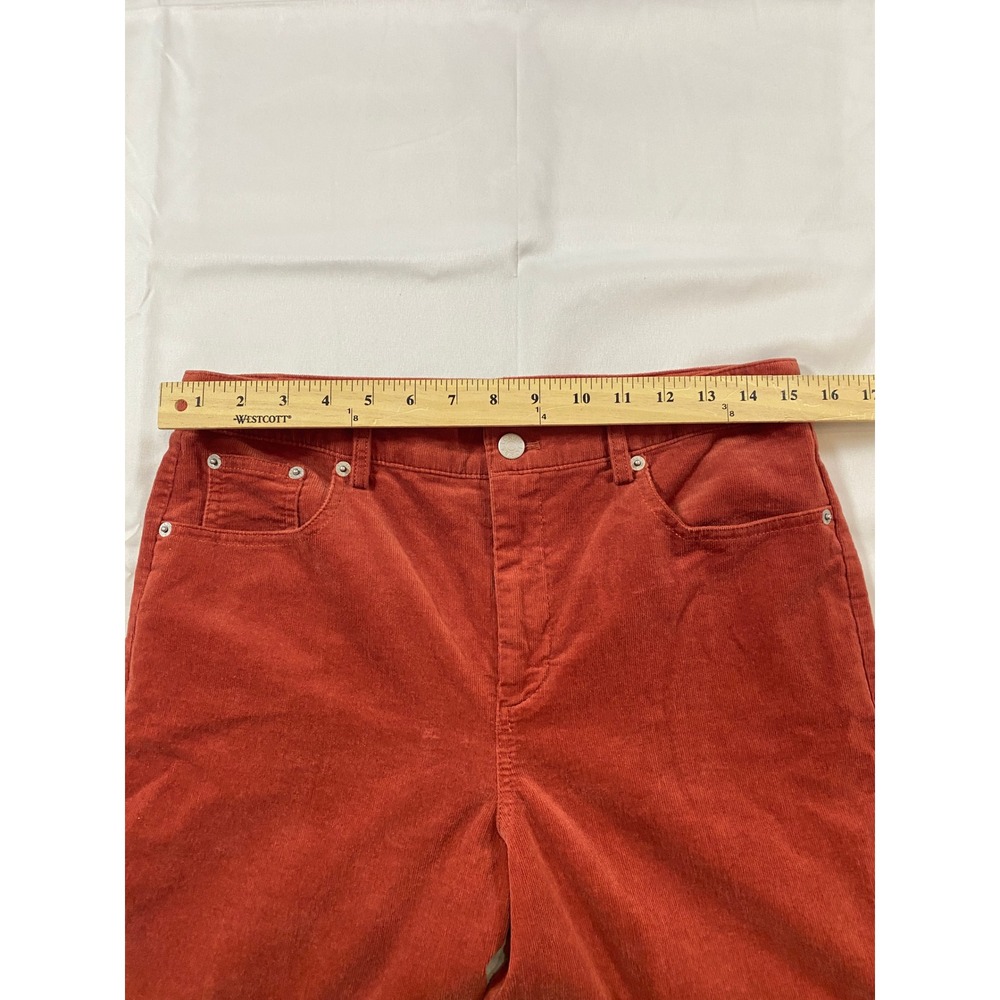 J.Crew Wide Leg Corduroy Pants Burnt Orange Rust High Rise Womens 29 - Picture 5 of 14